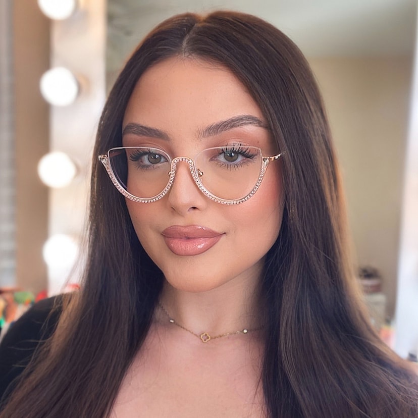 Sparkle Cateye Pink Glasses