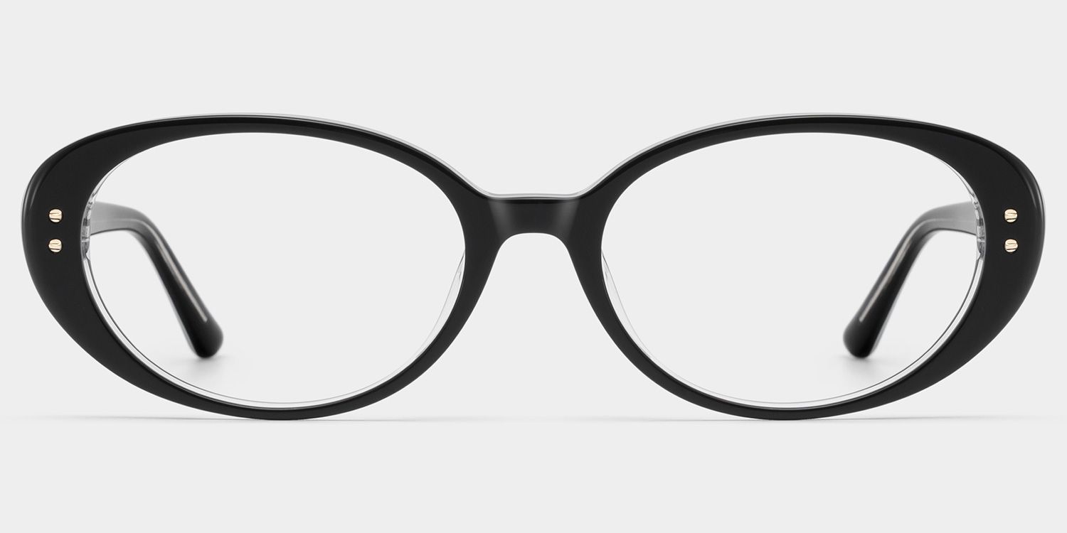 Lennon Black Oval Glasses | Retro Varsity Athleisure1