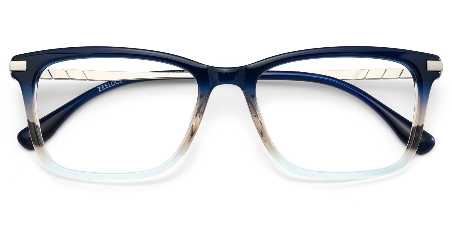 Zane Rectangle Blue Color Frame Glasses for Men | Zeelool1