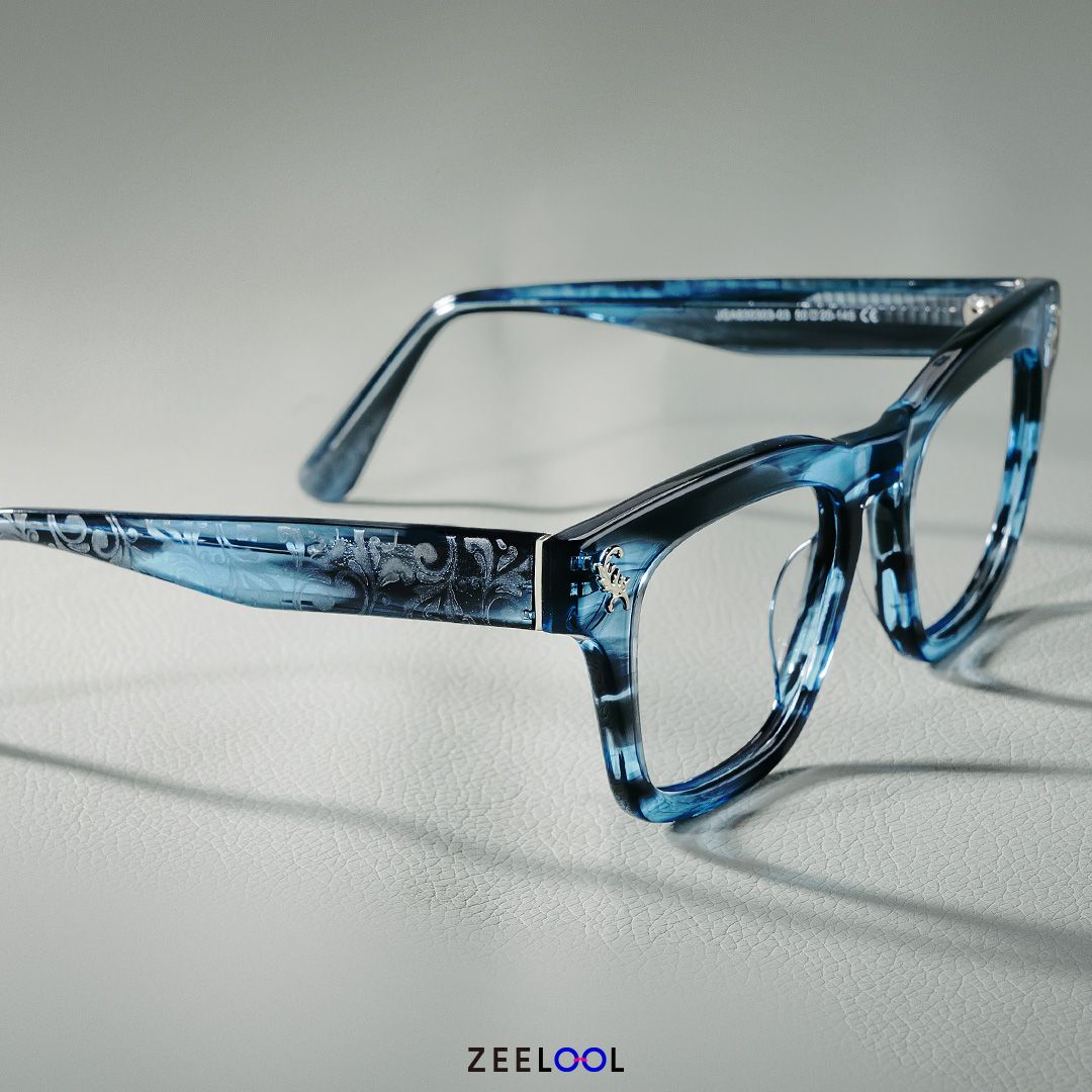 Square Blue Classic Glasses - Dodard Acetate Frame Glasses5