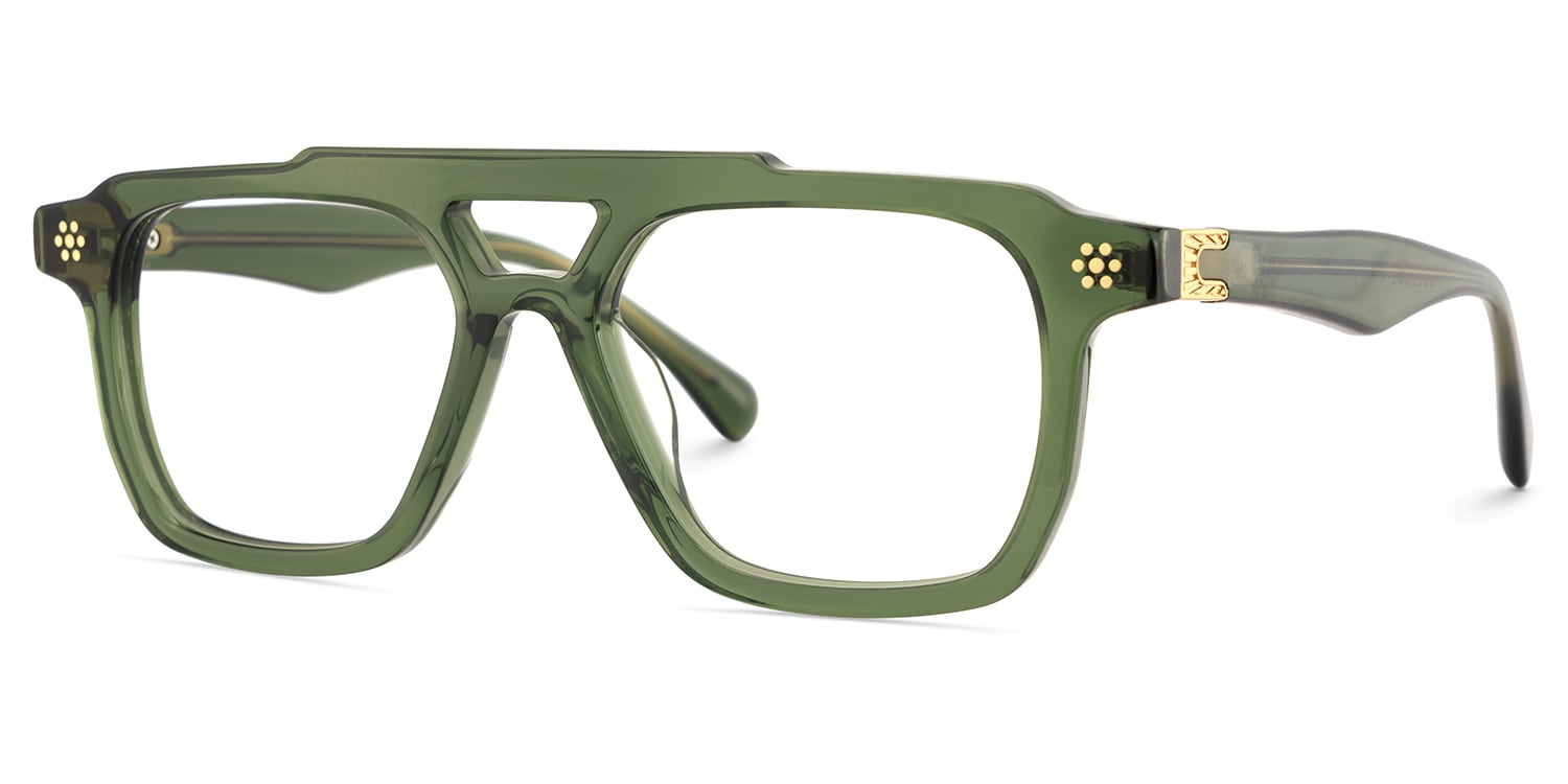 Mercurio Eyeglasses in Aviator Green Frame | Zeelool3