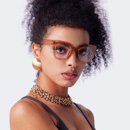 Malcolm Square Beige-Clear Glasses6