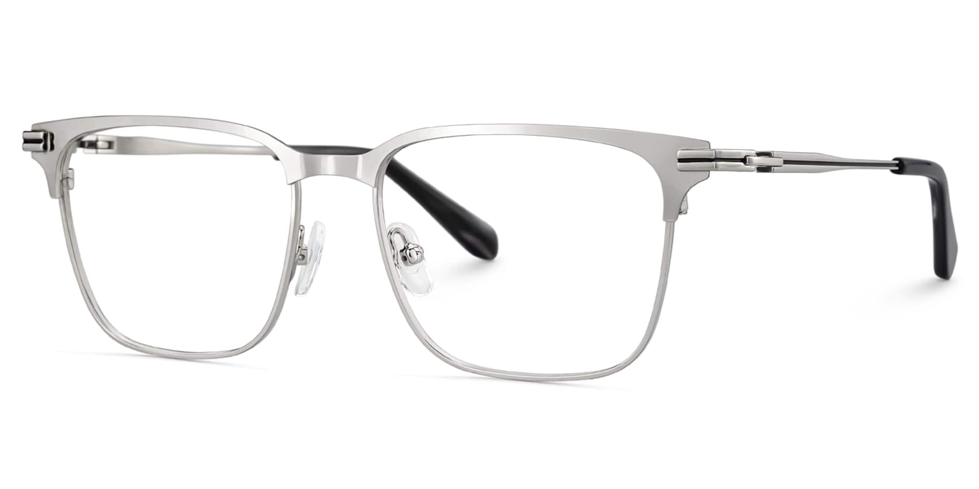 Marshall Silver Rectangle Prescription Glasses | Zeelool3