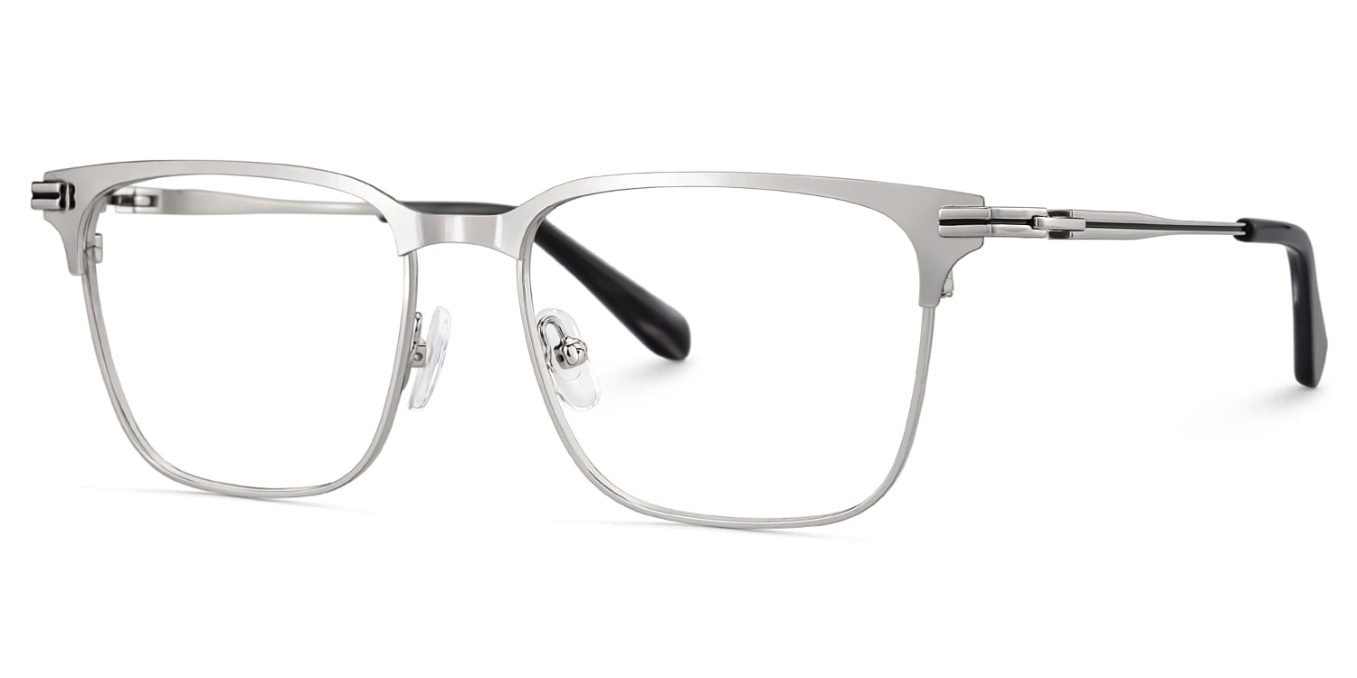 Marshall Silver Rectangle Prescription Glasses | Zeelool3