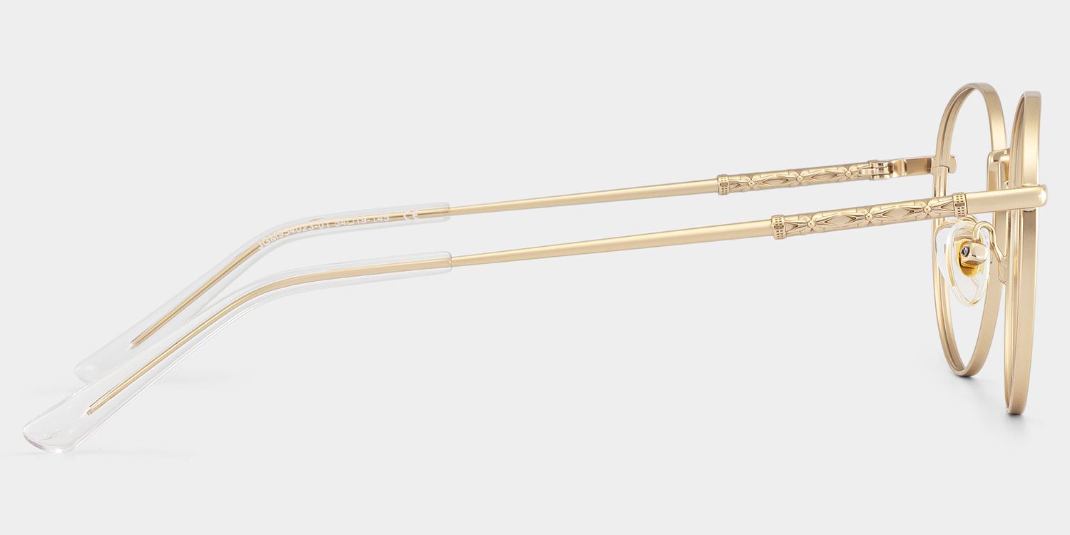 Ian Gold Frame Glasses with Round Frame Online | ZEELOOL4