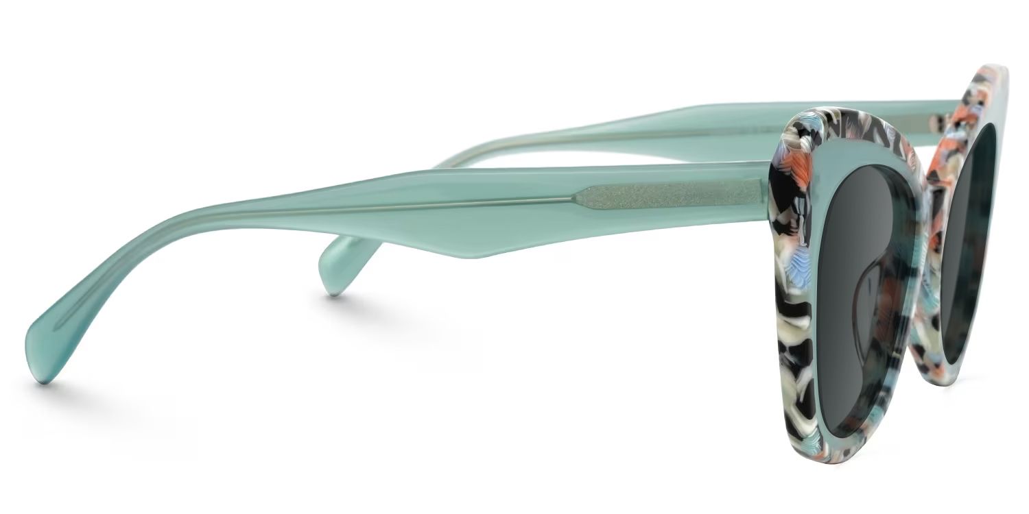 Dunkley Designer Sunglasses in Cateye Green Frame2