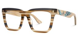Nickacey Rectangle Brown Glasses3