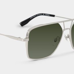 Angular rectangular aviators with a graphic edge.5