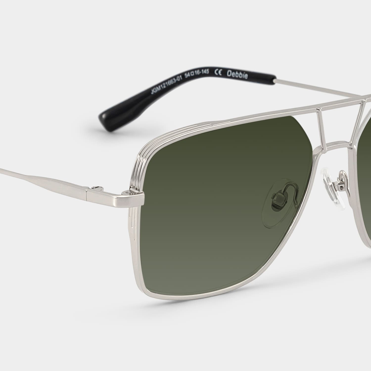 Angular rectangular aviators with a graphic edge.5