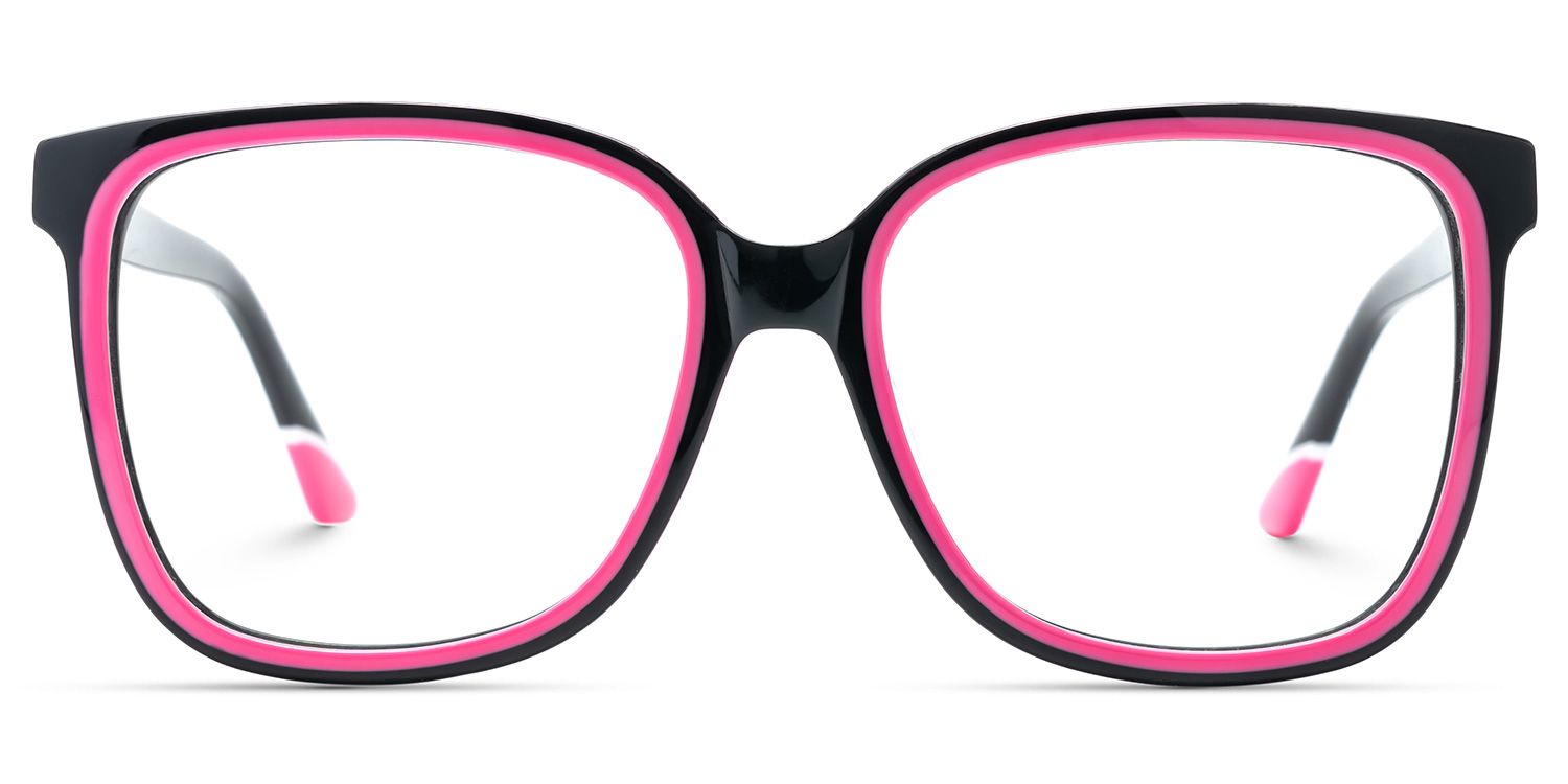 Mechelle Glossy Black Raspberry Glasses Square Frame0