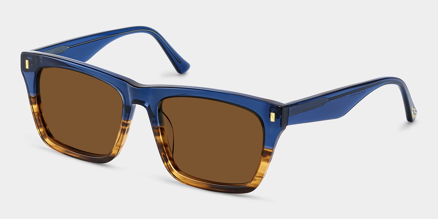 Brookins Acetate Blue Brown Frame Sunglasses | ZEELOOL2