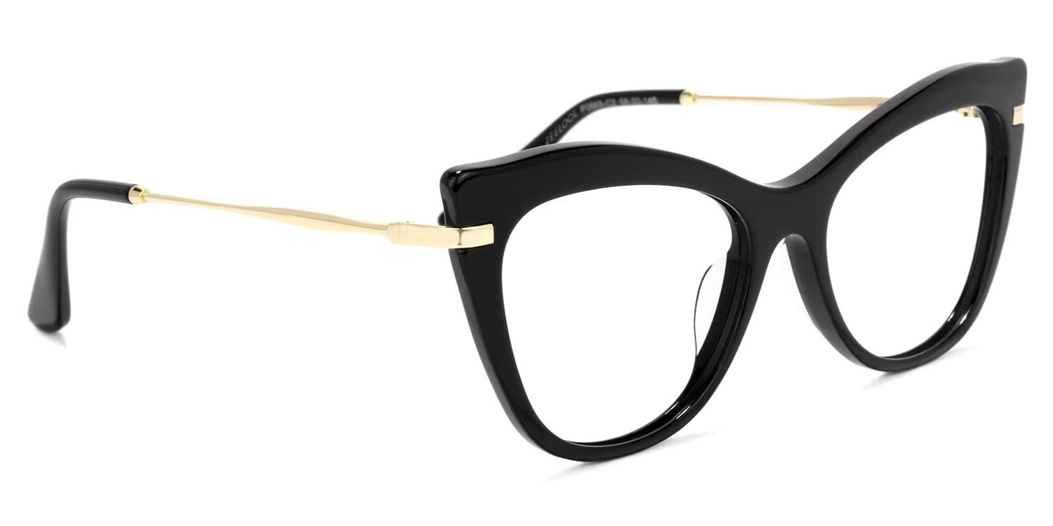 Indira Cat Eye Black Glasses2