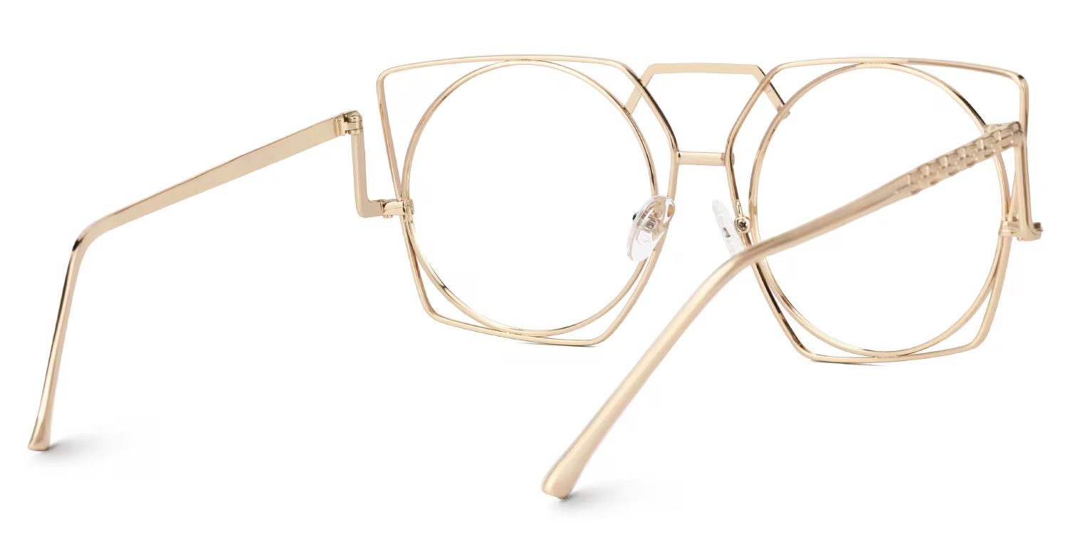 Ybarra Geometric Gold Glasses | Zeelool Glasses3