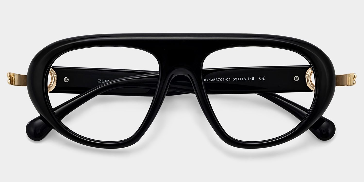 Buy Aveline Black Aviator Thin Frame Glasses Online | ZEELOOL1