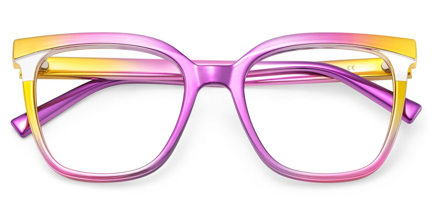 Leo Multicolor Square Prescription Glasses | Zeelool2
