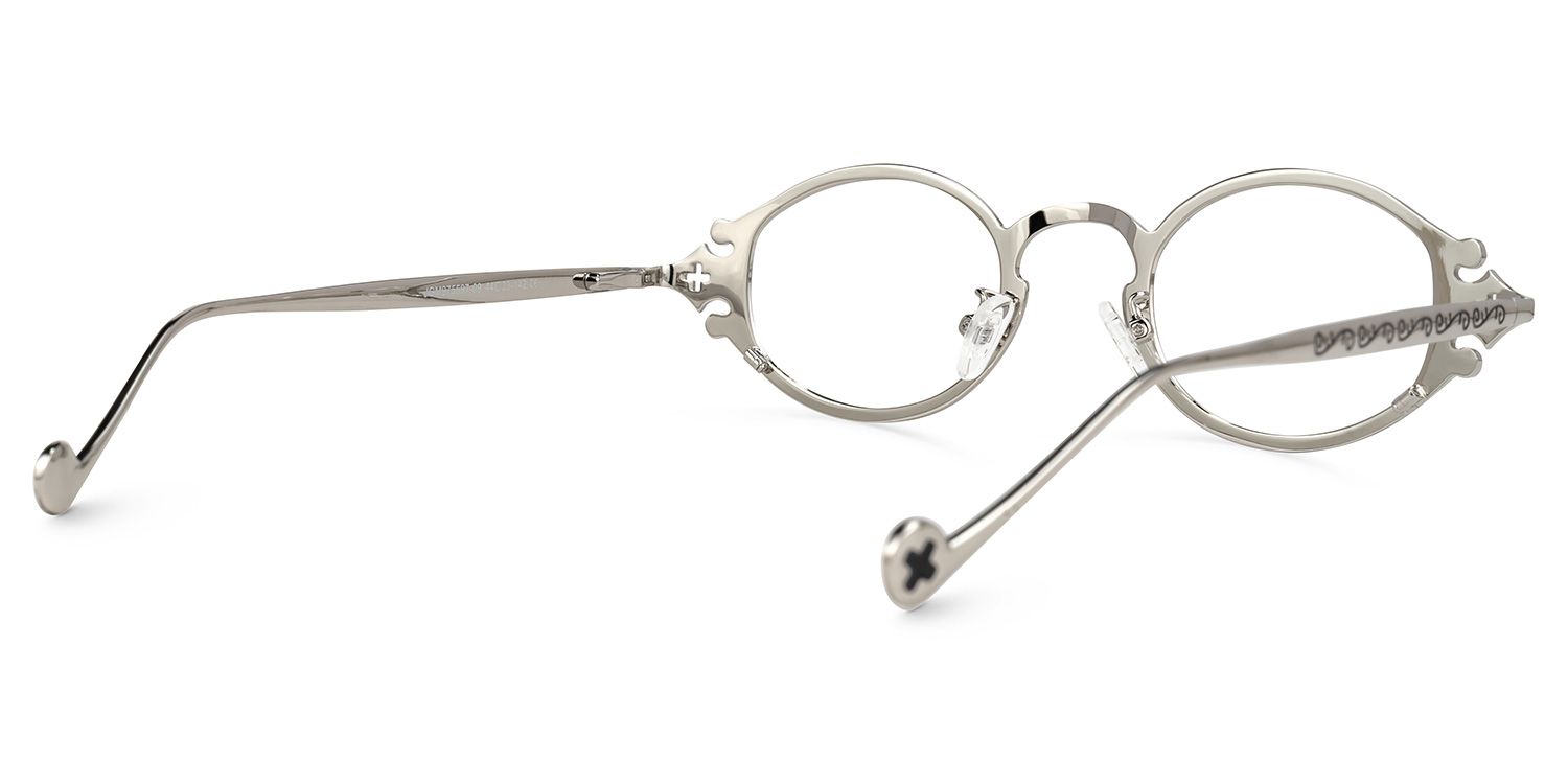 Oval Serena Silver Eyeglasses and Glasses Frames Deals3