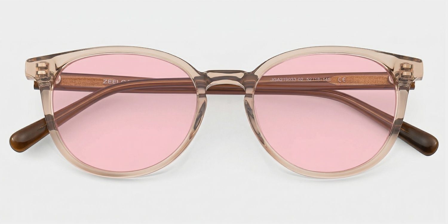 Allison Round Transparent Brown Glasses for the Female | ZEELOOL1