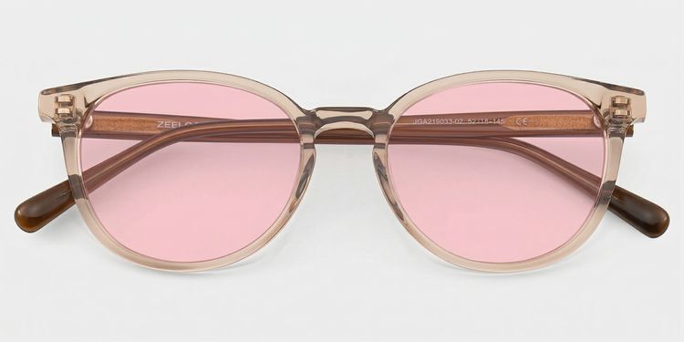 Allison Clear Brown Round Sunglasses