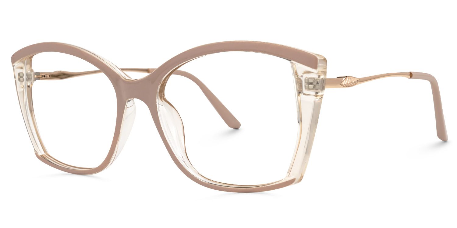 Geometric Bessie Beige Glasses deals -Zeelool Glasses1