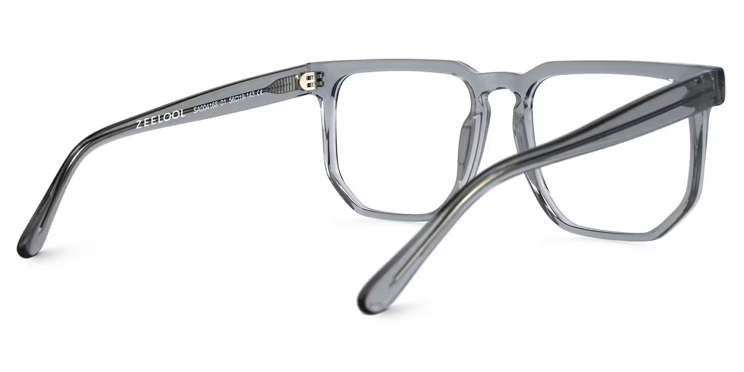 Matherne Square Clear Gray Eyeglasses | Zeelool Optical3