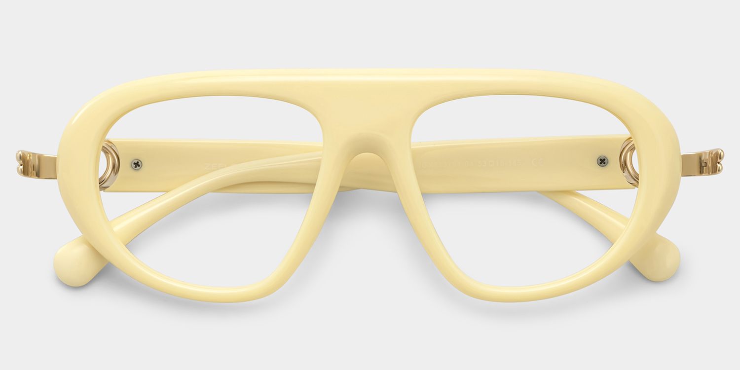 Aveline White Thin Aviator Full-Rim Glasses for Women | ZEELOOL1