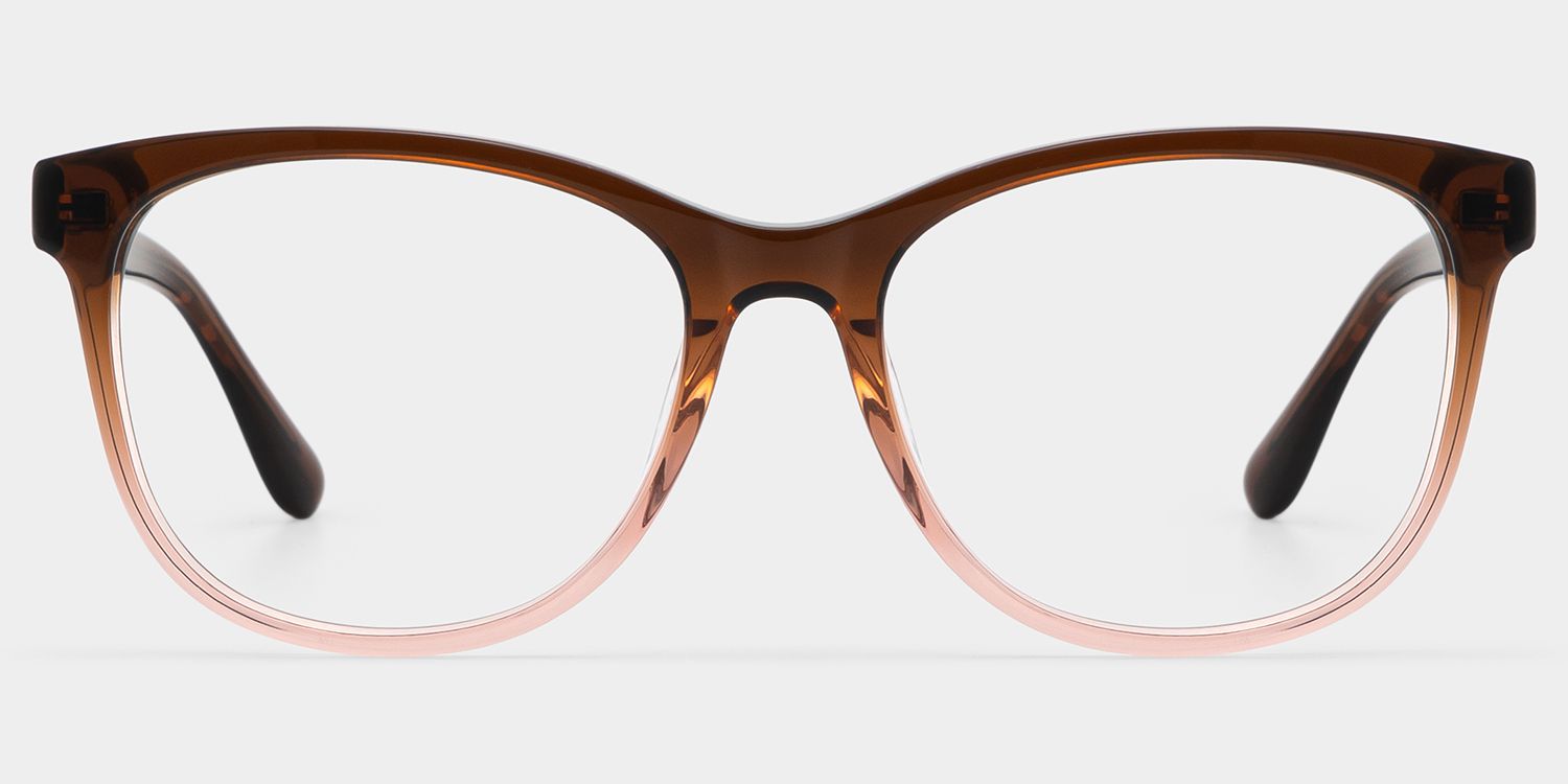 Julia Brown Gradient Rectangle Two-tone Frame Glsses | ZEELOOL0