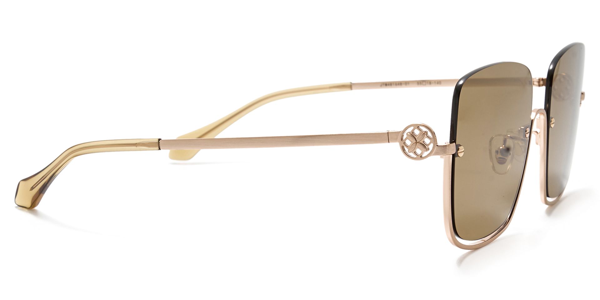 Women's Half Rim Champagne Sunglasses2