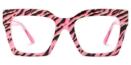 Morreen Square Pink Zebra Glasses0