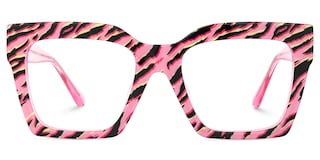 Morreen Square Pink Zebra Glasses0