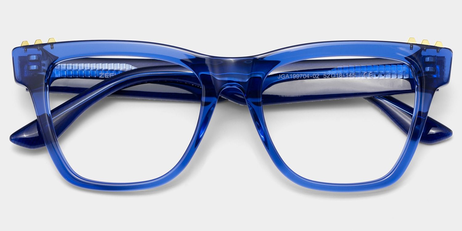 Soren Square Blue Frame Eyeglasses for Woman| ZEELOOL2