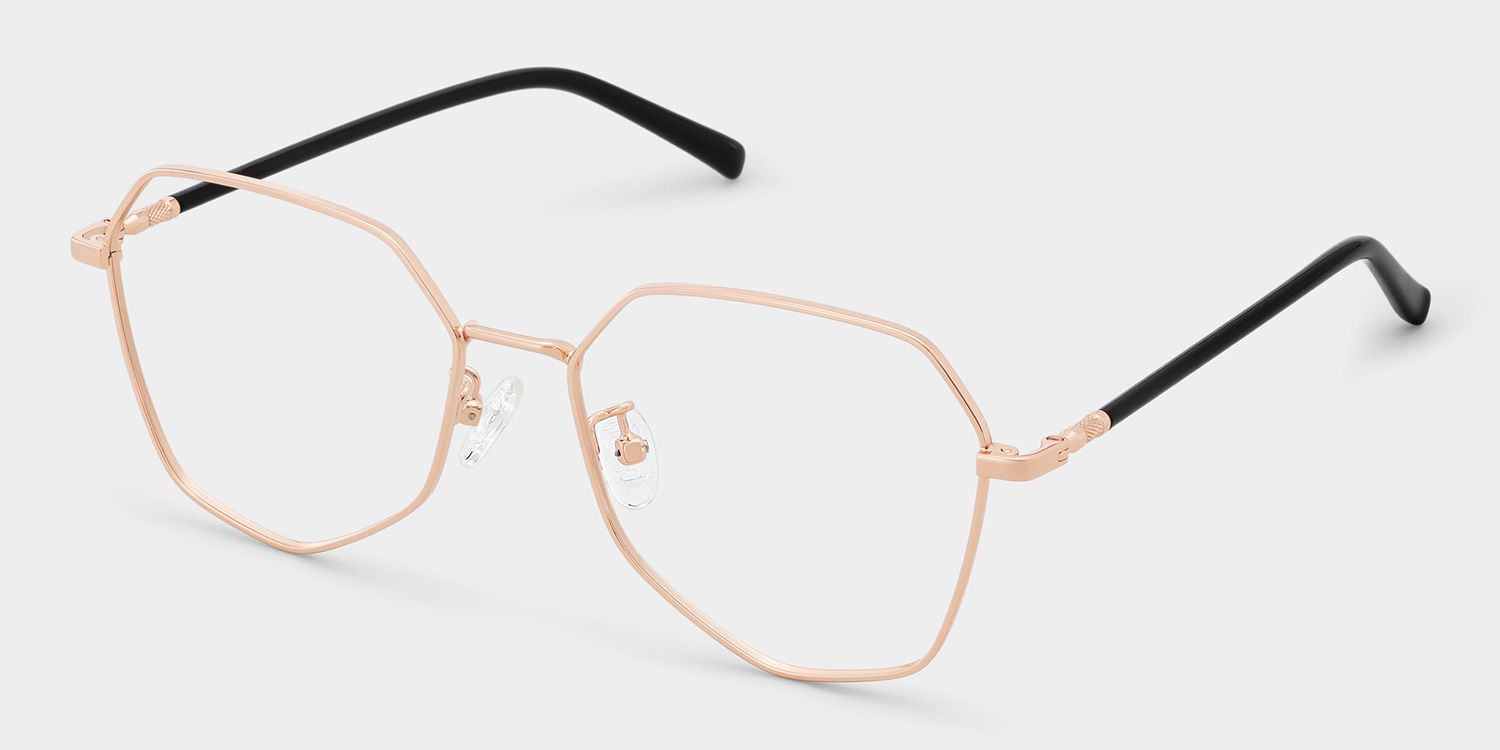 Bivins Geometric Gold Thin Frame Glasses | Zeelool2