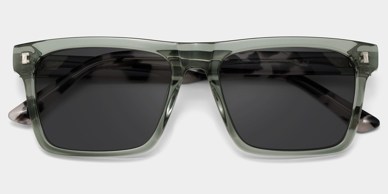 Henry Rectangle Gray Green Frame Sunglasses Online Sale | ZEELOOL