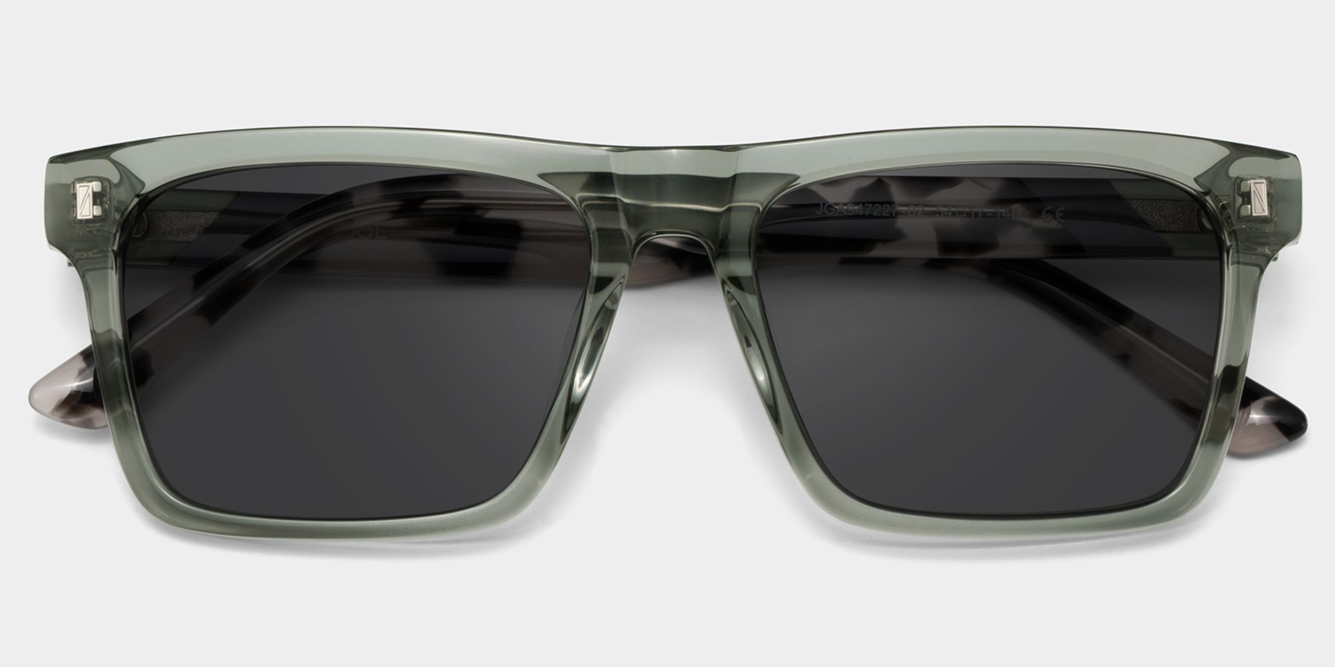 Rectangle Gray Green Eyeglasses- Henry Acetate Frame Glasses1