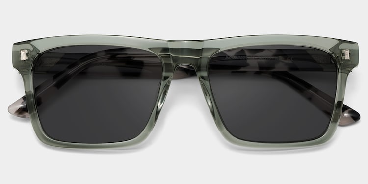 Henry Rectangle Gray Green Glasses