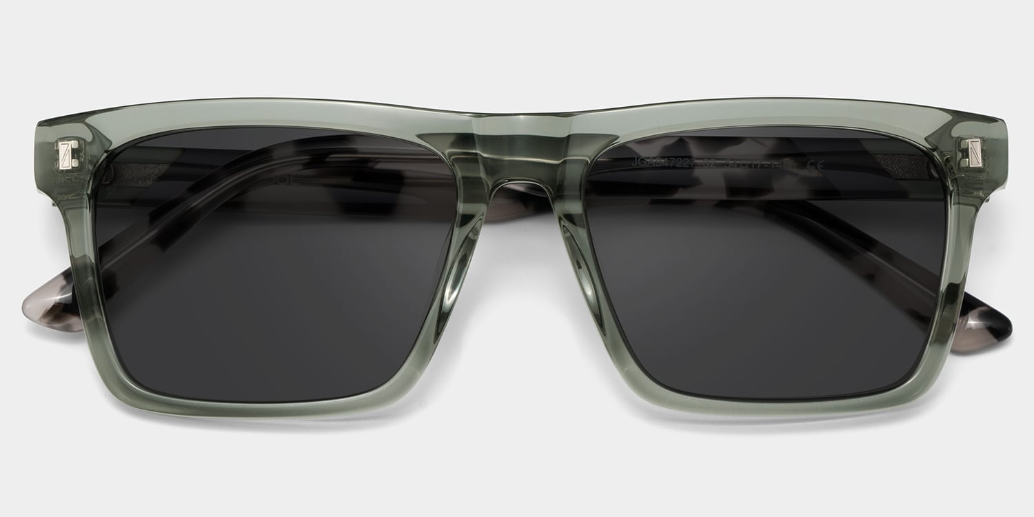 Henry Rectangle Gray Green Glasses