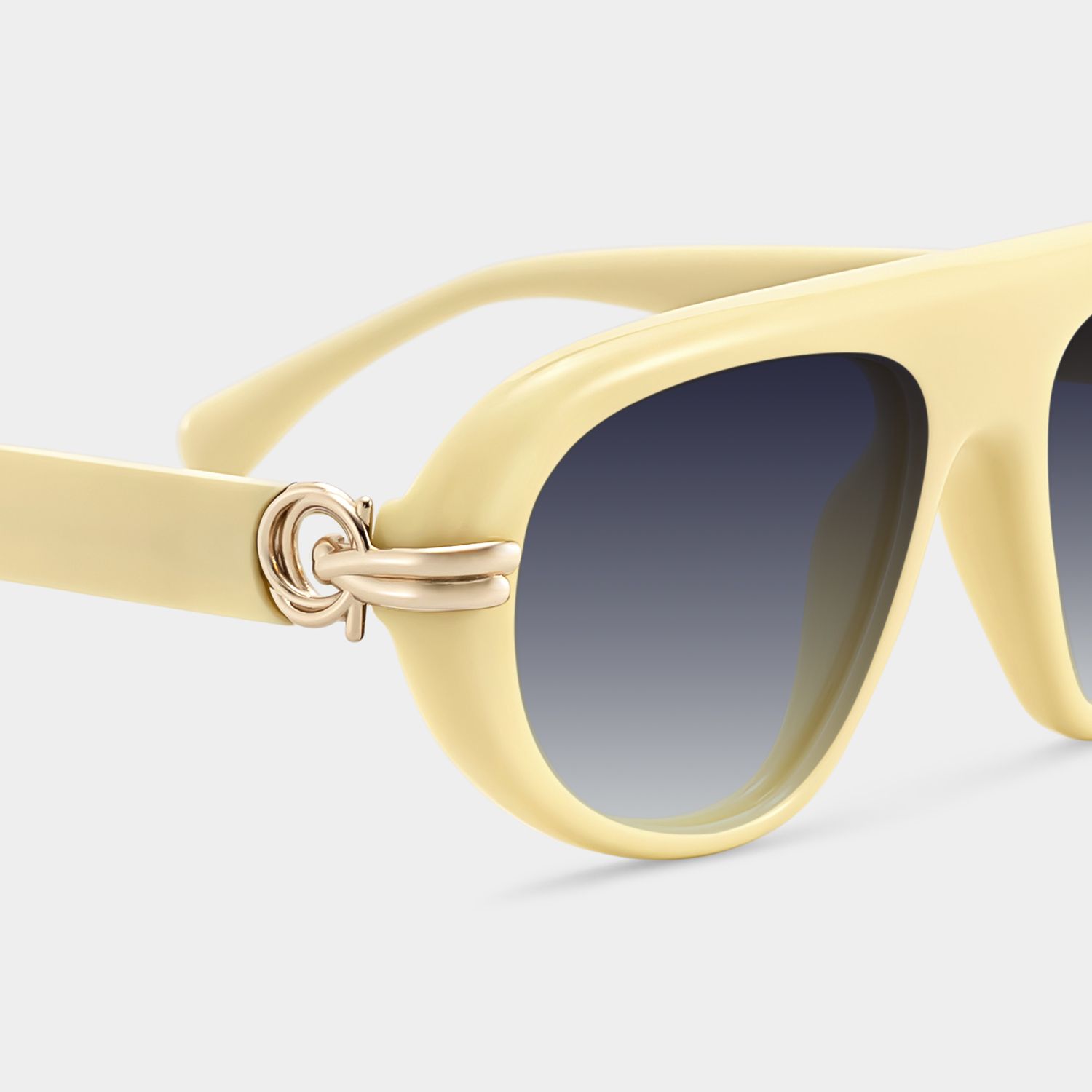 Aveline White Thin Aviator Full-Rim Glasses for Women | ZEELOOL4