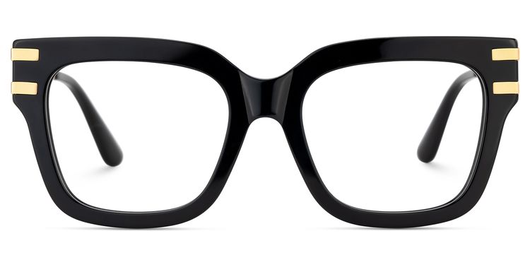 Lidia Square Black Glasses