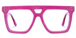 Rubin Square Hot Pink Denim Glasses0
