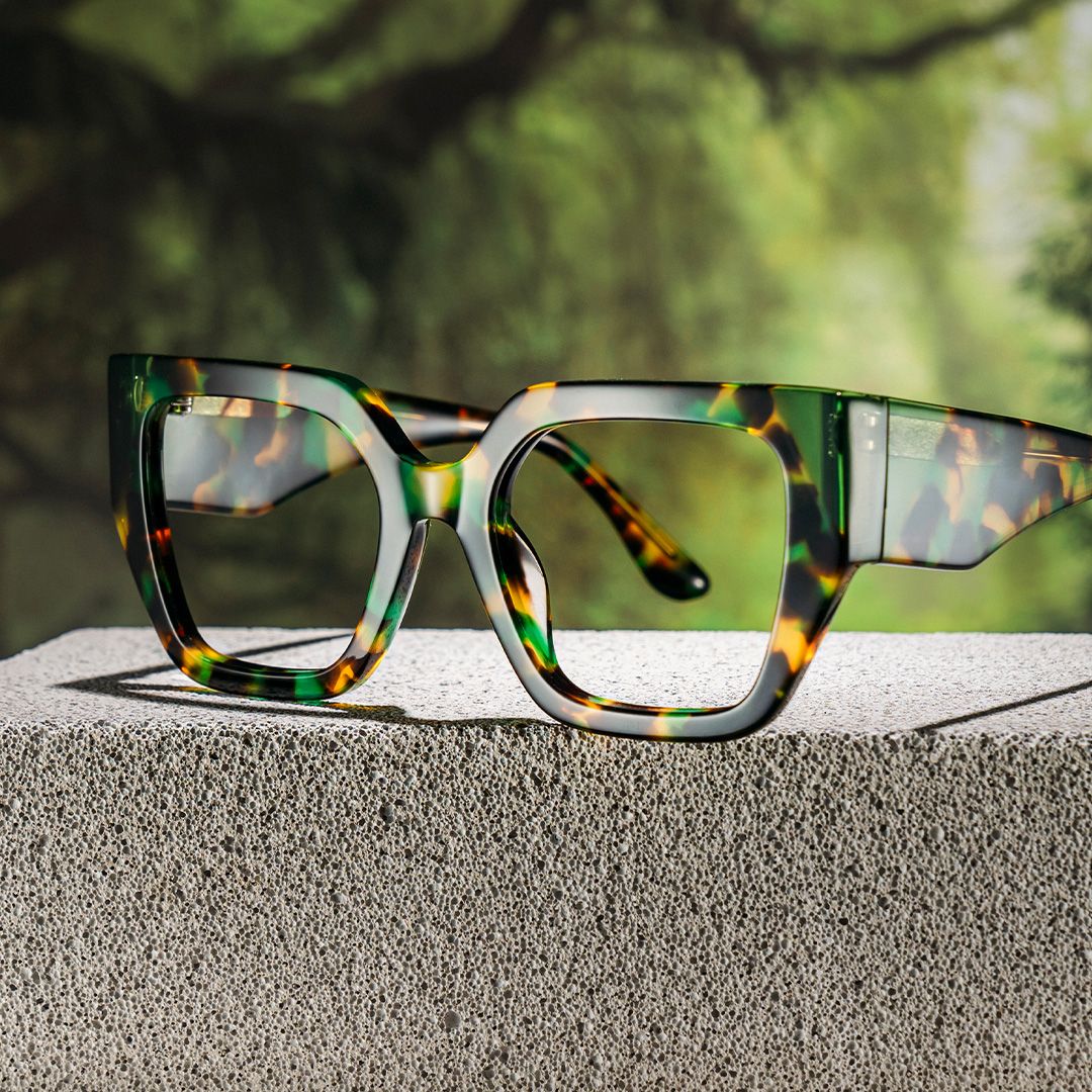 Viva Green Tortoise Frame Glasses with Square Frame Online | ZEELOOL0