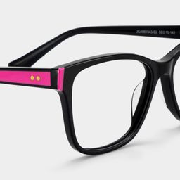 Eva Black Pink Rectangle Glasses5