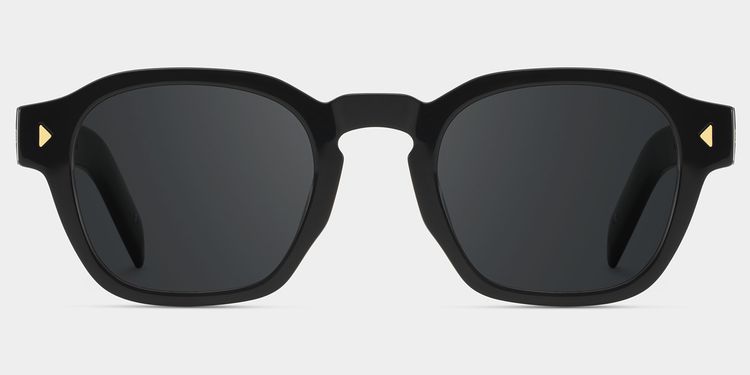 Leilani Rectangle Black Polarized Sunglasses