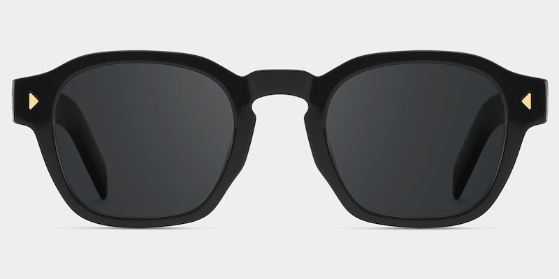 Leilani Rectangle Black Polarized Sunglasses