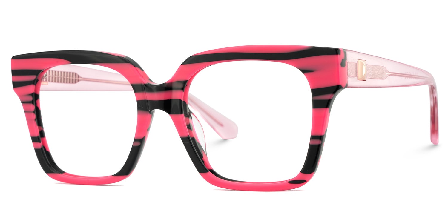 Sammi Square Pink Black Glasses3