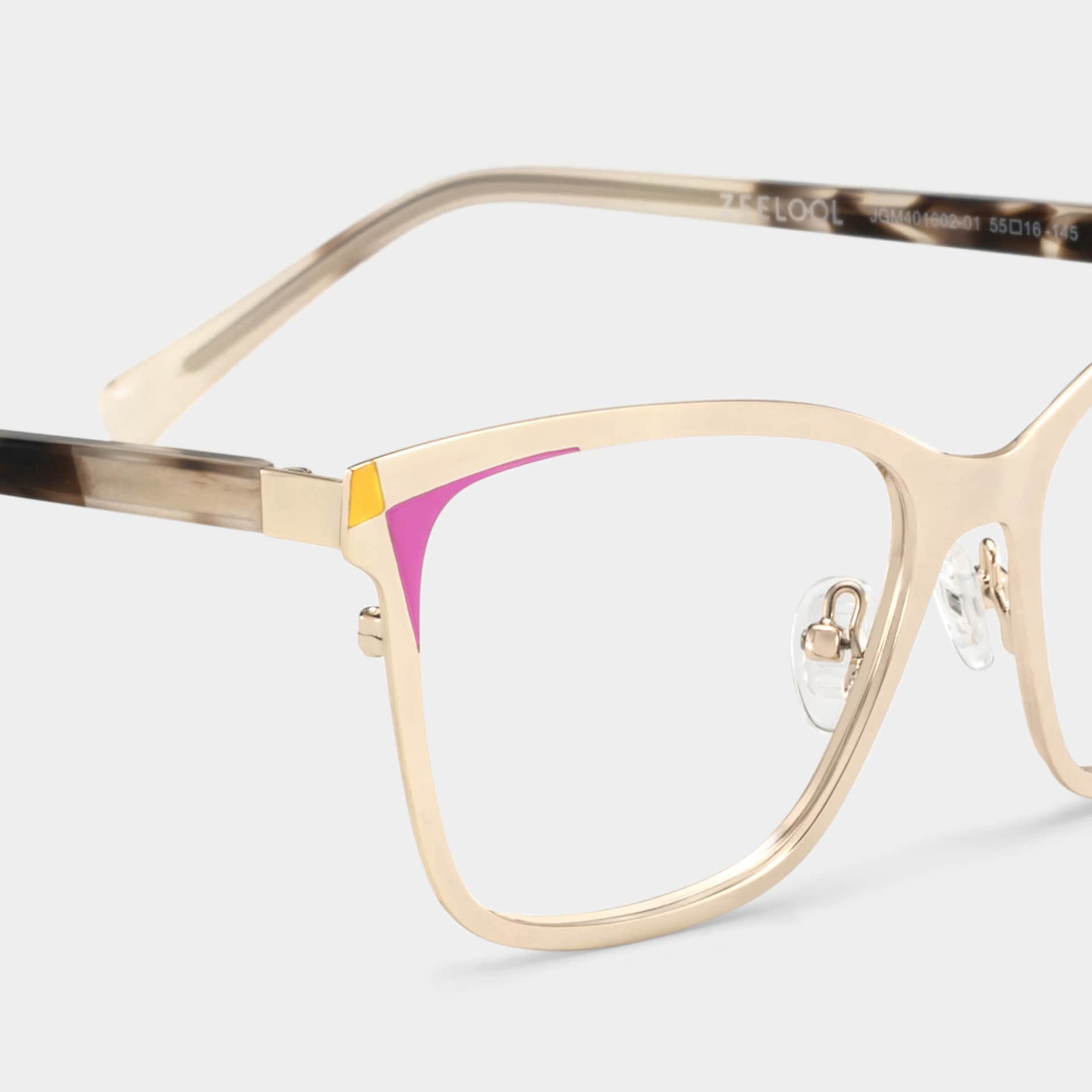 Elise Gold Frame Glasses with Rectangle Frame Online | ZEELOOL5