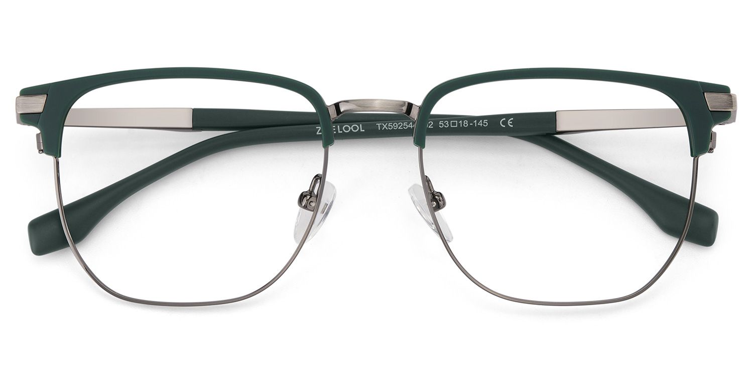 Zaira Browline Dark-Green Glasses | Zeelool Glasses1