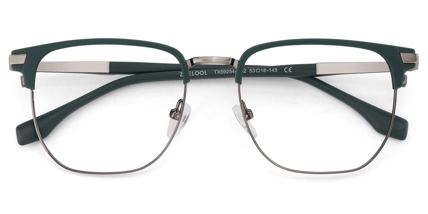 Zaira Browline Dark-Green Glasses | Zeelool Glasses1