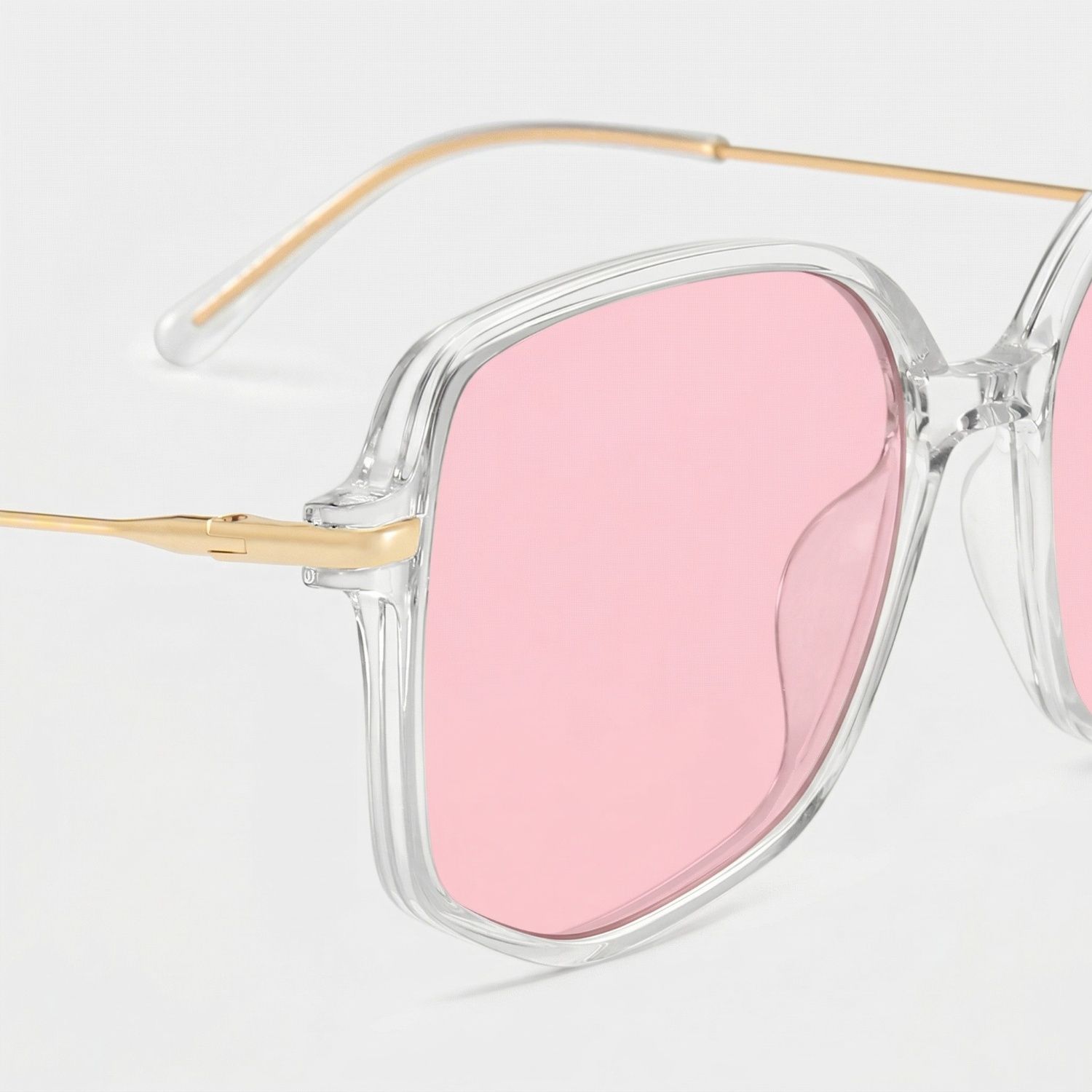 Payton Geometric Style Clear Frame Sunglasses | ZEELOOL4