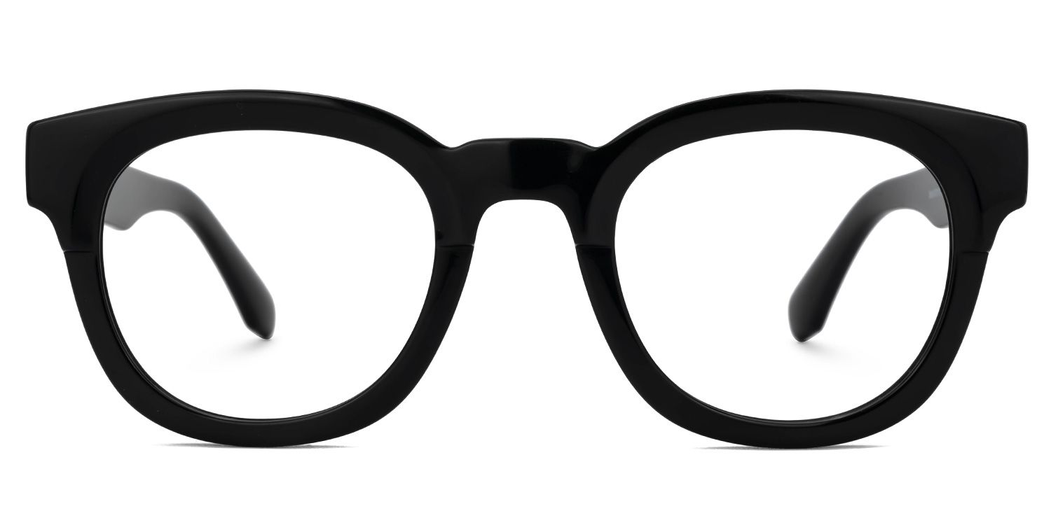 Affordable Black Frame Foraker Round Glasses | Zeelool0