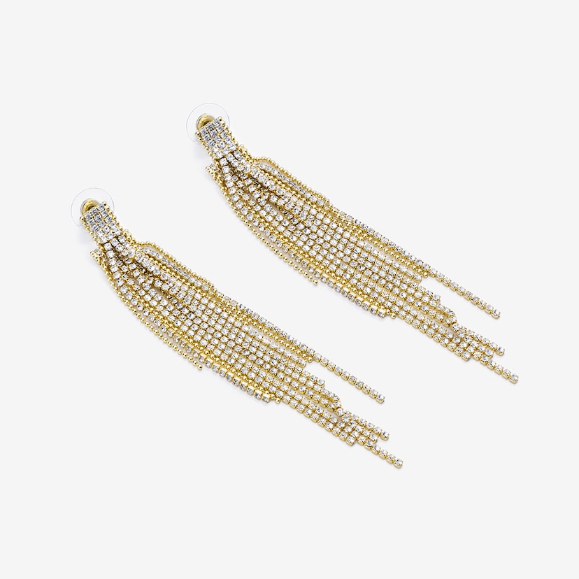 Stylish Tassel Gold Silver Needle Earrings