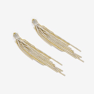 Stylish Tassel Gold Silver Needle Earrings0